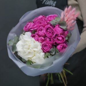 Букет микс с лагурусом