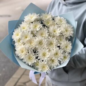 Букет из 5 белой хризантемы Зембла